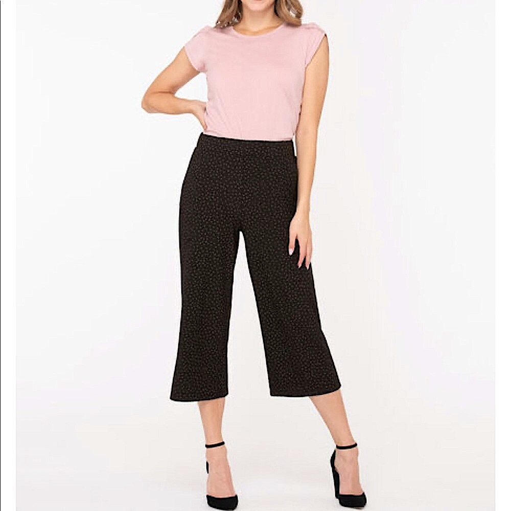 Knit Wide Leg Crop Pants